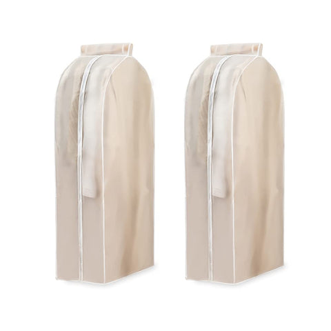 2 Pack Hanging Garment Bags for Closet Storage, 110cm Garment Covers Hanging Clothes Bag Organizer, Wardrobe Bag Sealed Clothes Cover Protector for Suit Coats Shirts (60×30×110)