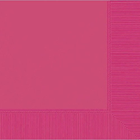 Amscan Beverage Magenta 2-Ply Party Napkins, 5" x 5"
