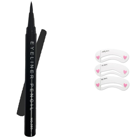 Generic 1 pack eyeliner pencil,black,with 1 pack eyebrow tool