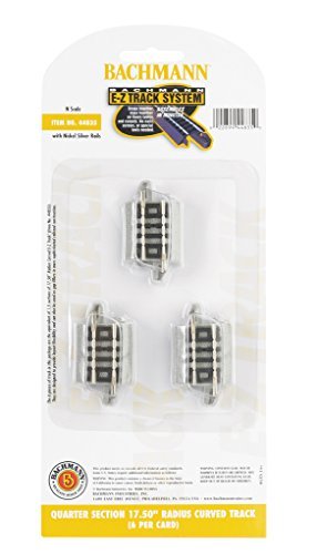 Bachmann Industries E-Z Track Quarter Section 17.50" Radius Curved Track (6/card) N Scale