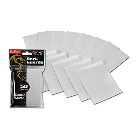 BCW - 50 Premium White Double Matte Deck Guard Sleeve Protectors