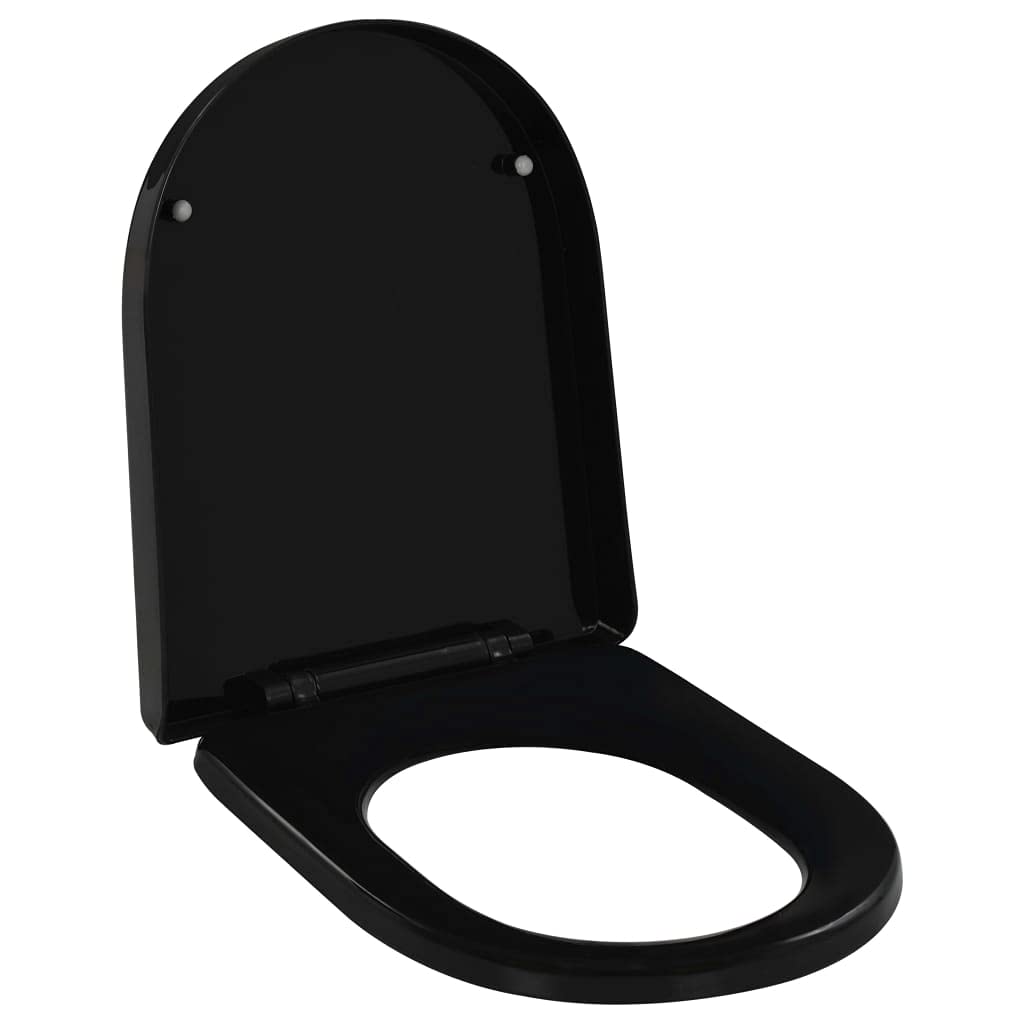 vidaXL polypropylene soft-close toilet seat with quick-release design - Resistant, durable, suitable for standard toilet bowls - Black