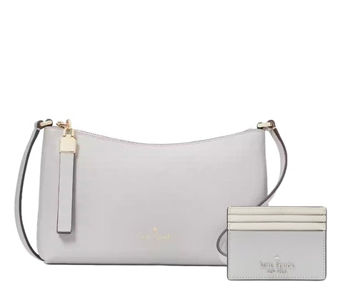 Kate Spade New York Sadie Crossbody Bundle With Madison Slim Card Holder (Platinum Grey)