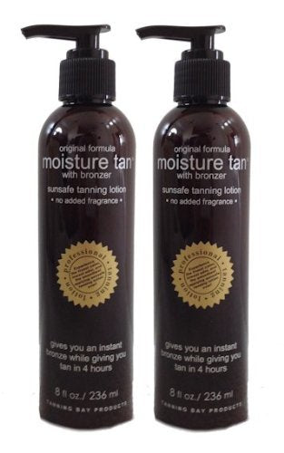Moisture Tan Professional Self Tanner w/Instant Bronzer 8oz (2 Pack) - Voted #1 Self Tanner -