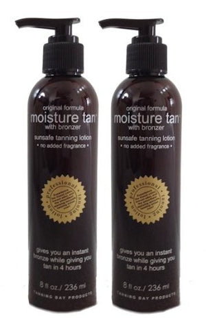 Moisture Tan Professional Self Tanner w/Instant Bronzer 8oz (2 Pack) - Voted #1 Self Tanner -