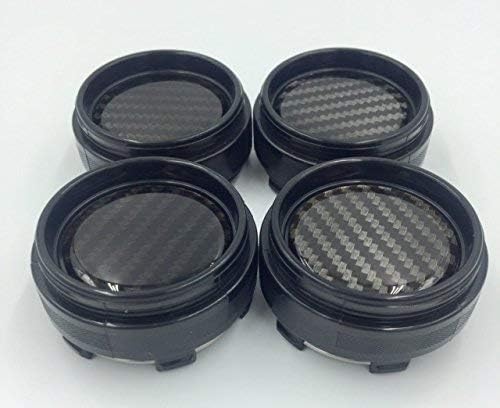 4x 65mm Alloy Wheel Center Hub Caps Covers Compatible With Rays Volk Racing Wheels No Logo Plain Emblem Rim Cover Hubcap Tyre Trim Truck Plastic Tuning (Carbon Fibre)