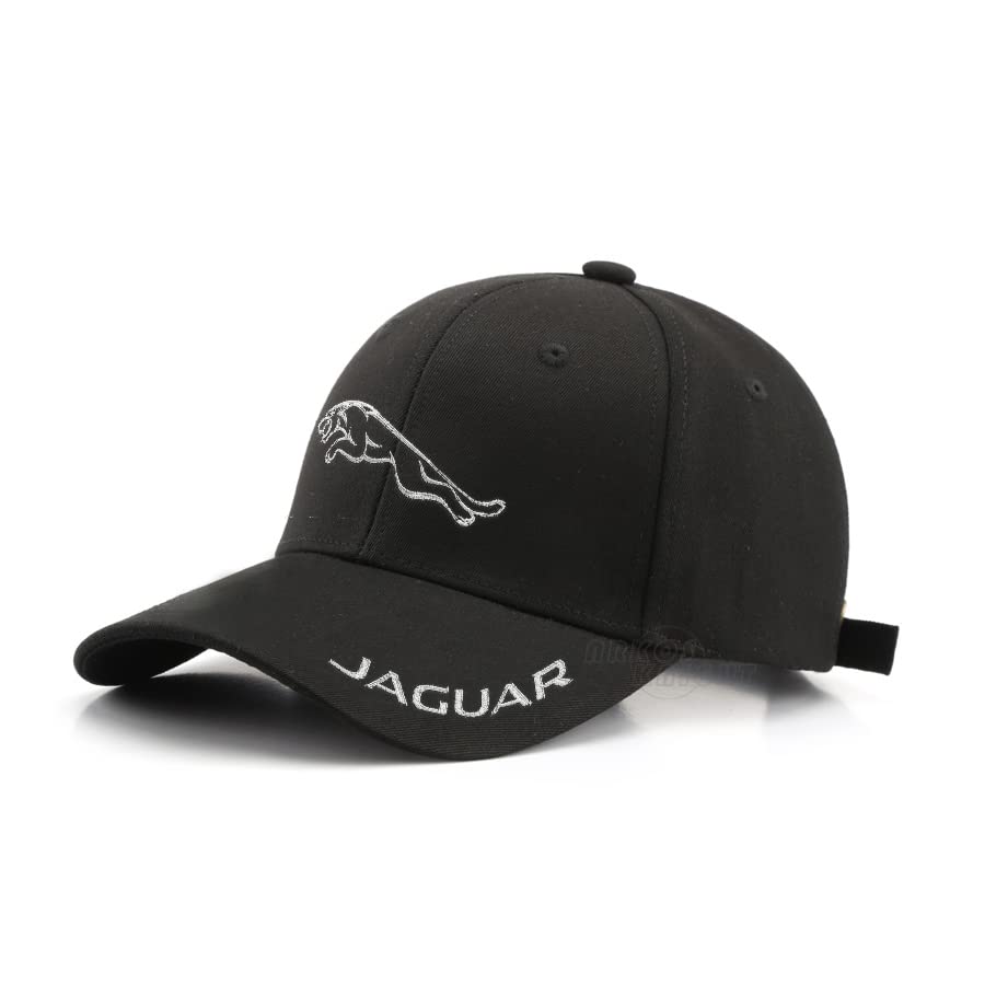 ARKOSKNIGHT Adjustable Embroidered Trucker Baseball Cap with Racing Motor Logo,Perfect for Fashion,Street Dancing,Sports,and Travel(Jagvar Black)