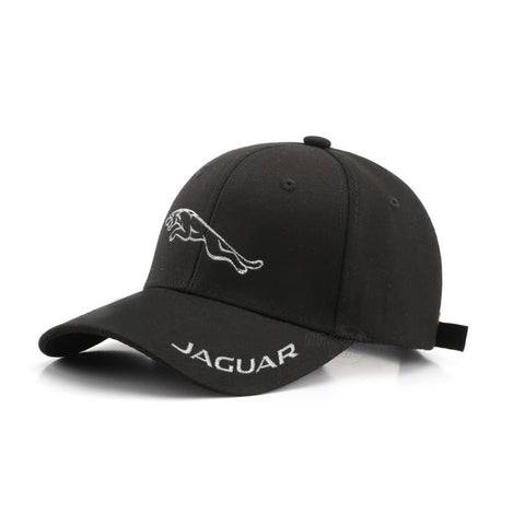 ARKOSKNIGHT Adjustable Embroidered Trucker Baseball Cap with Racing Motor Logo,Perfect for Fashion,Street Dancing,Sports,and Travel(Jagvar Black)