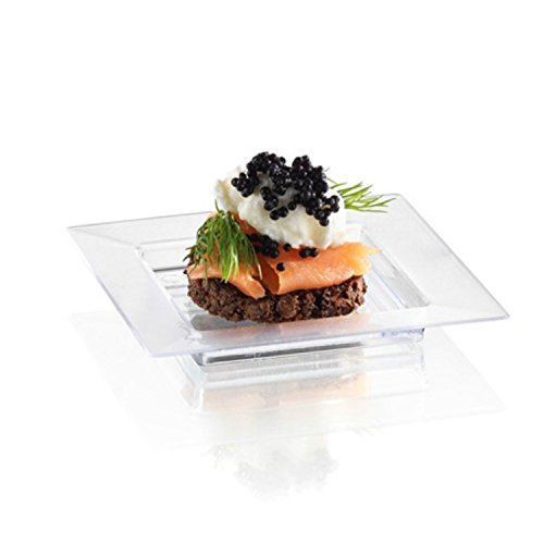 Amscan Mini Square Plates for Tableware Decoration (40 Piece), 3", White