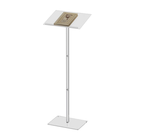 Baoz Acrylic Podium, Angle Adjustable Podium Stand Clear Speaking Podium Lecterns & Podiums for Speech Weddings Concert Church Classroom