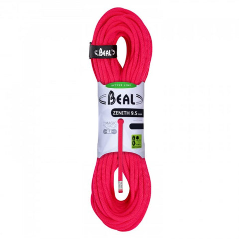 Beal Zenith 9.5 mm x 200 m Solid Pink Climbing Rope, Plain, One Size