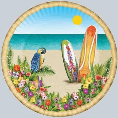 Paradise Plates Party Accessory (1 count) (8/Pkg)