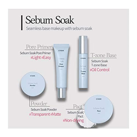 ETUDE Sebum Soak Powder 5g (23AD) | Makeup Powder for Oily Face with Sebum Control, Soft Skin Effect and Matte Finish | Flawless Long-Lasting Make up | Kbeauty