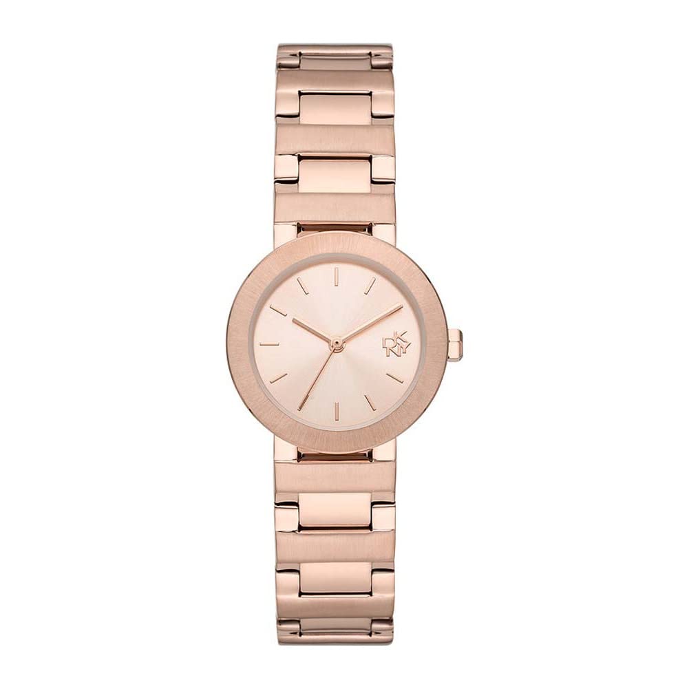 DKNY Watch for Women, Three Hand movement, 29mm Rose Gold Stainless Steel case with a Stainless Steel strap, NY6608