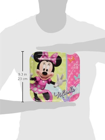 Disney Minnie Lunch Plates Birthday Party Disposable Tableware and Dishware (8 Pack), Multi Color, 9" x 9".