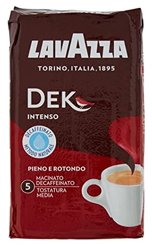 5 x LAVAZZA DEK Intenso Decaffeinated Ground Coffee 250g Italian Espresso