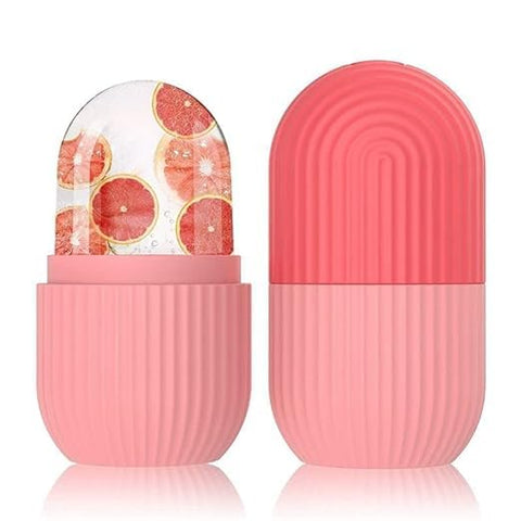 DISONE ICE ROLLAR Ice Face Roller Silicone Facial Cube for Eyes Neck Massage Remove Dark Circle Pore Shrink Face Beauty Skin Care Ice Mould (PINK)