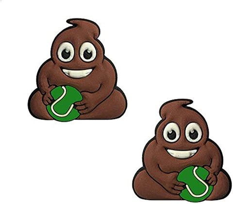 TT Sports Tennis Mute Set of 2 in Various Designs (Middle Finger Female and Male, Pile Emoji) Tennis Dampener in Various Designs Vibration Damper (Pooping Emoji)