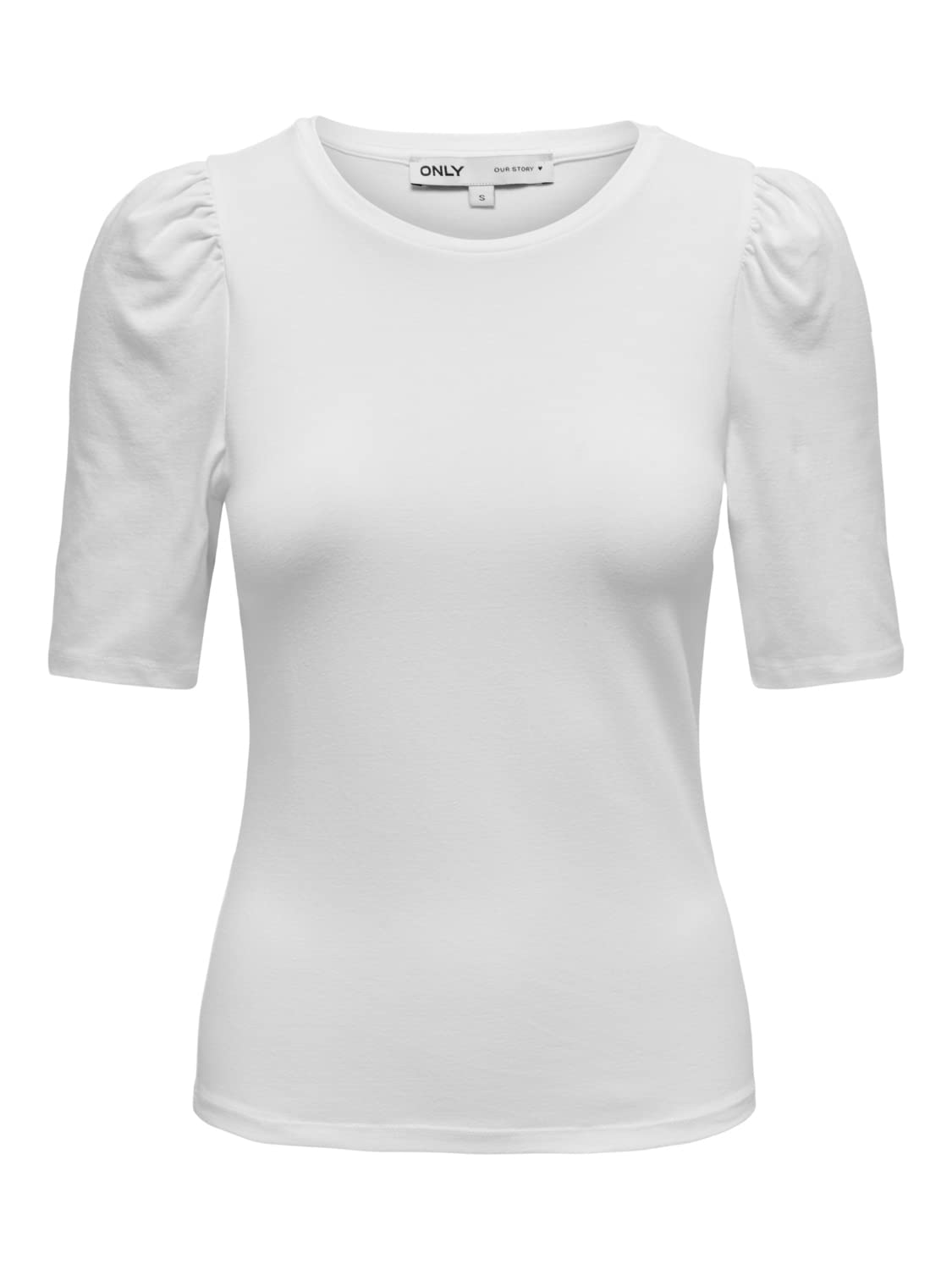 ONLY Women's Onllive Love 2/4 Pufftop JRS Noos Top, White, XS
