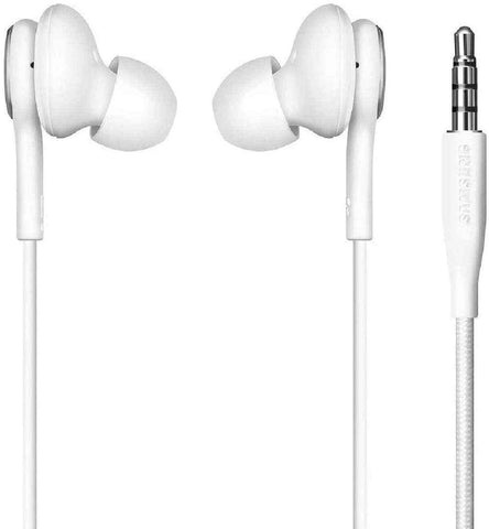OEM Amazing Stereo Headphones for Samsung Galaxy A21s White - with Microphone (US Version with Warranty) (US Version with Warranty)