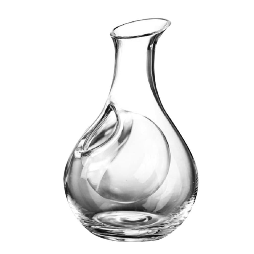 Decanters Globe Decanter Glass Wine Decanter Japanese Sake Decanter with Ice Pocket Cold Sake Chilled Server Liquor Dispenser Red Wine Carafes 385ml for Home Party Bar Decanter