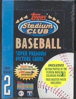 1993 Topps Stadium Club Baseball Super Premium Picture Cards Series 2, 24 Wax Packs Sealed in Box