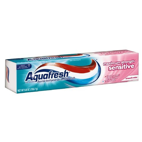 Aquafresh Sensitive Maximum Strength Toothpaste 5.6 Oz (Pack of 6)