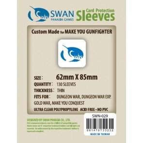 Swan Card Sleeves (62x85mm) - 130 Pack, Thin Sleeves - Make You Conquest