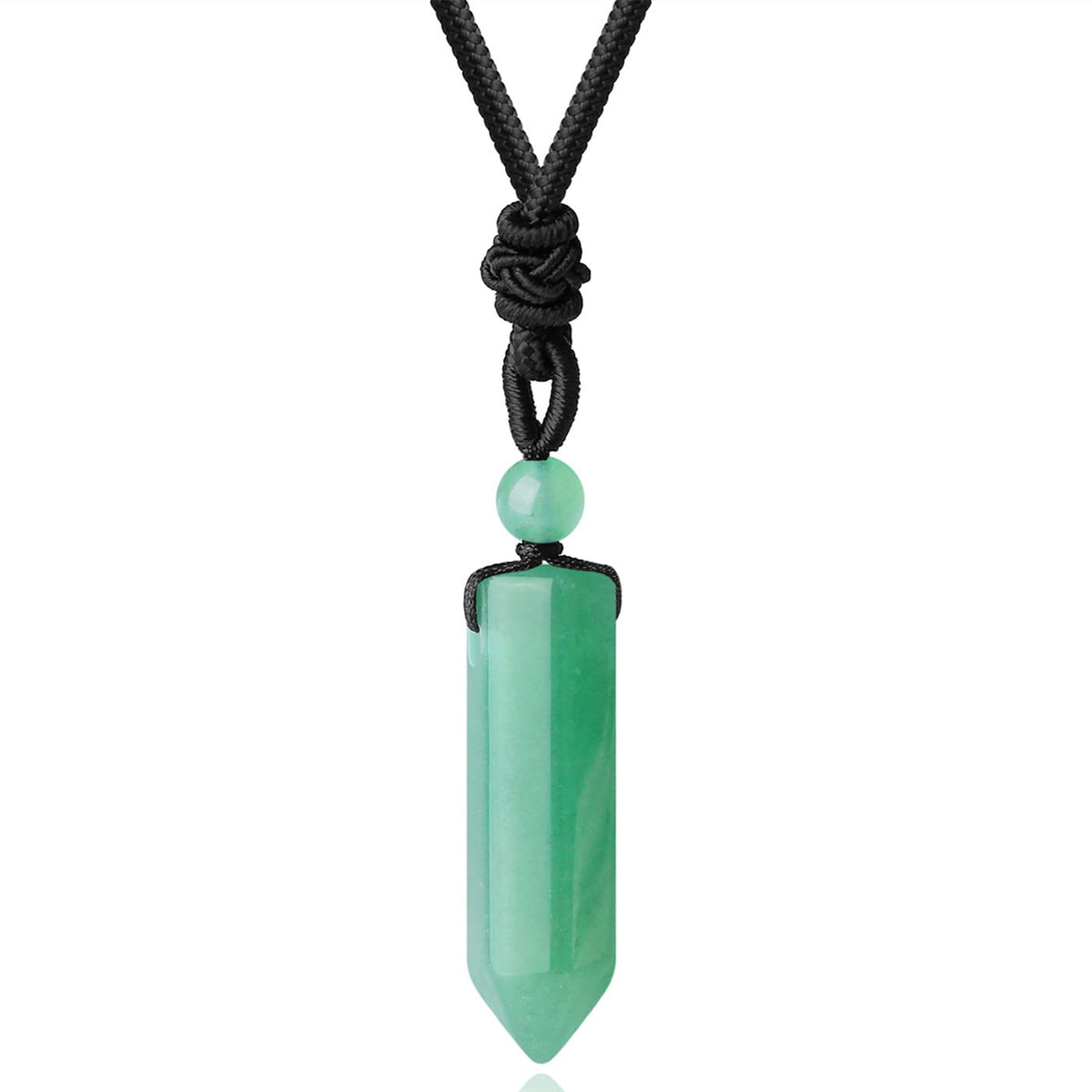 XIANNVXI Green Aventurine Healing Crystals Necklace Natural Crystal Stone Point Hexagonal Pendant Necklaces Gemstones Adjustable Rope Reiki Balancing Jewelry for Men