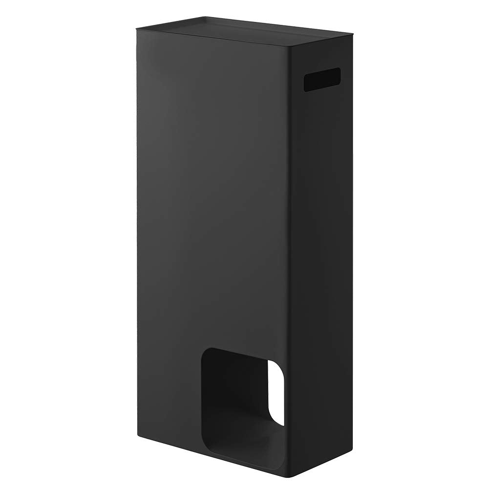 YAMAZAKI Home Bathroom Tissue Storage Stand | Steel | Toilet Paper Stocker, Alloy, Black, One Size