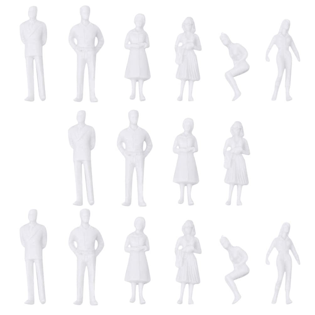 Milisten Miniature Train 30pcs Sand Table White Villain Blueprint Plastic Small Maniquin