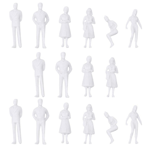 Milisten Miniature Train 30pcs Sand Table White Villain Blueprint Plastic Small Maniquin