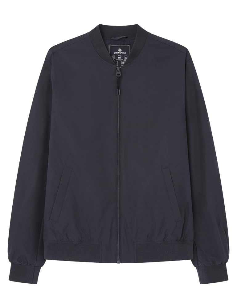 SPRINGFIELD Men's Technical Bomber Jacket, Navy, L