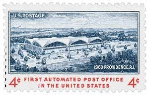 #1164 - 1960 4c First Automated Post Office U. S. Postage Stamp Plate Block (4)