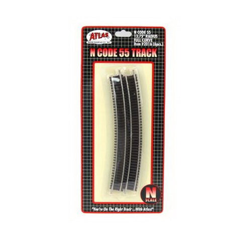 Atlas N Scale Code 55 13.75" Radius Curve 6-Pack Model Train Track