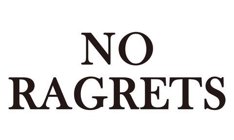 6 Sheets No Ragrets Temporary Tattoos - Funny Phrase Tattoo Stickers for Face, Arm, Body, and Hand