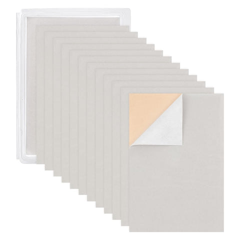 BENECREAT 20PCS Velvet (Light Grey) Fabric Sticky Back Adhesive Back Sheets, A4 Sheet (8.3" x 11.8"), Self-Adhesive Durable Multi-Purpose Fabric, Ideal for Halloween Art and Craft Making