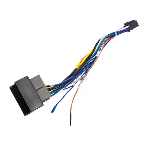 Podofo 16 Pin Wire Harness ISO Adapter Cable for Android Car Stereo ISO Standard Socket with Steering Wheel Control Lines and Reverse Control Line Wiring Harness