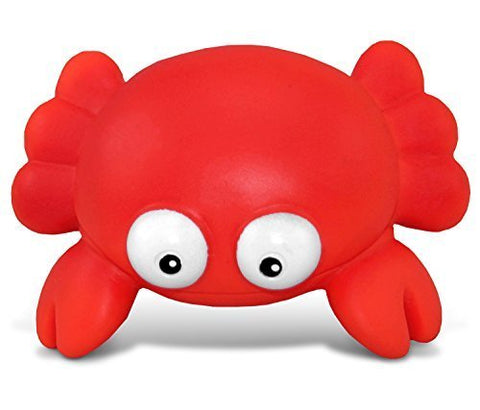 DolliBu Crab Bath Buddy Squirter - Floating Red Crab Rubber Bath Toy, Fun Water Squirting Bathtime Play for Toddlers, Cute & Soft Sea Life Animal Toy for The Bathtub, Beach, & Pool for Girls & Boys