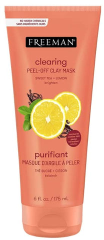 Freeman Feeling Beautiful Peel-Away Clay Mask, Sweet Tea & Lemon 6 oz (Pack of 4)