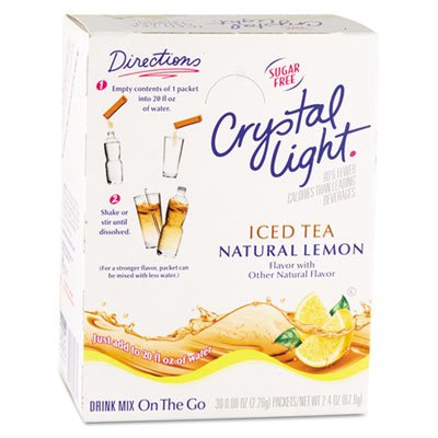 Crystal Light On The Go Sticks - 20oz Water Bottle Size - 30ct Boxes (Pack of 4) - Iced Tea