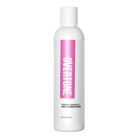 oVertone Haircare Daily Conditioner - 8 oz Semi-permanent Hair Conditioner With Shea Butter & Coconut Oil - Prevent Fading & Refresh Color - Vegan, Cruelty-Free - Vibrant Magenta