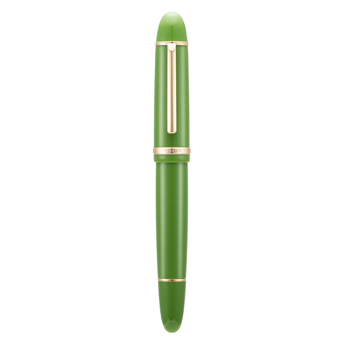 Jinhao X159 Avocado Green Acrylic Fountain Pen, Size 8 Medium Nib Gold Trim Classic Design Smooth Writing Pen with Converter