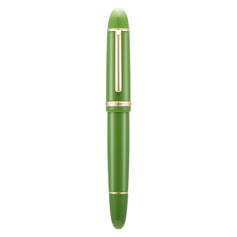 Jinhao X159 Avocado Green Acrylic Fountain Pen, Size 8 Medium Nib Gold Trim Classic Design Smooth Writing Pen with Converter