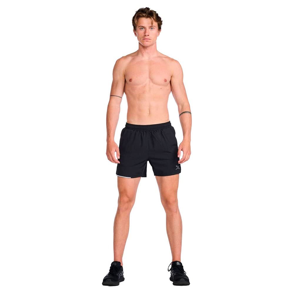 2XU Aero 5" Run Shorts Black/Silver Reflective 2XL 5