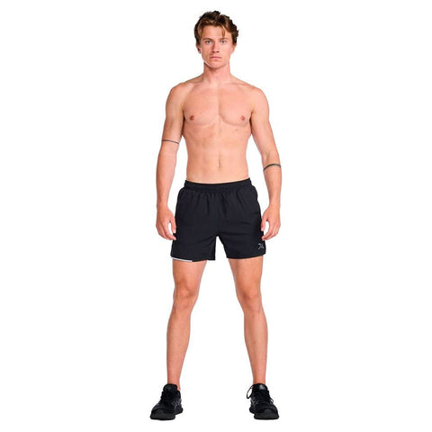 2XU Aero 5" Run Shorts Black/Silver Reflective 2XL 5