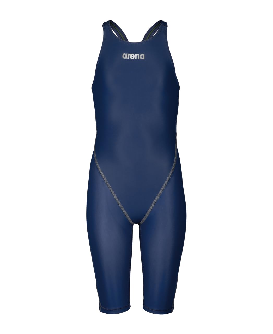 ARENA Girls' Standard Open Back Racing Tech Suit Powerskin ST Next Kneeskin Swimsuit, Navy