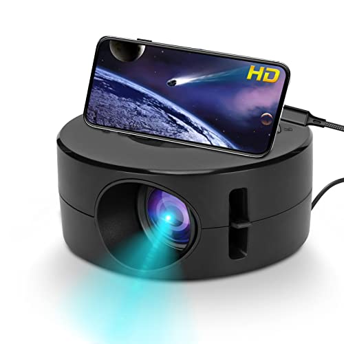 Mini Video Projector, Portable LED Projector with Phone Same Screen for Smartphone Tablets, Home Theater Movie Projector for Kids Child Gift, Support Mobile Power
