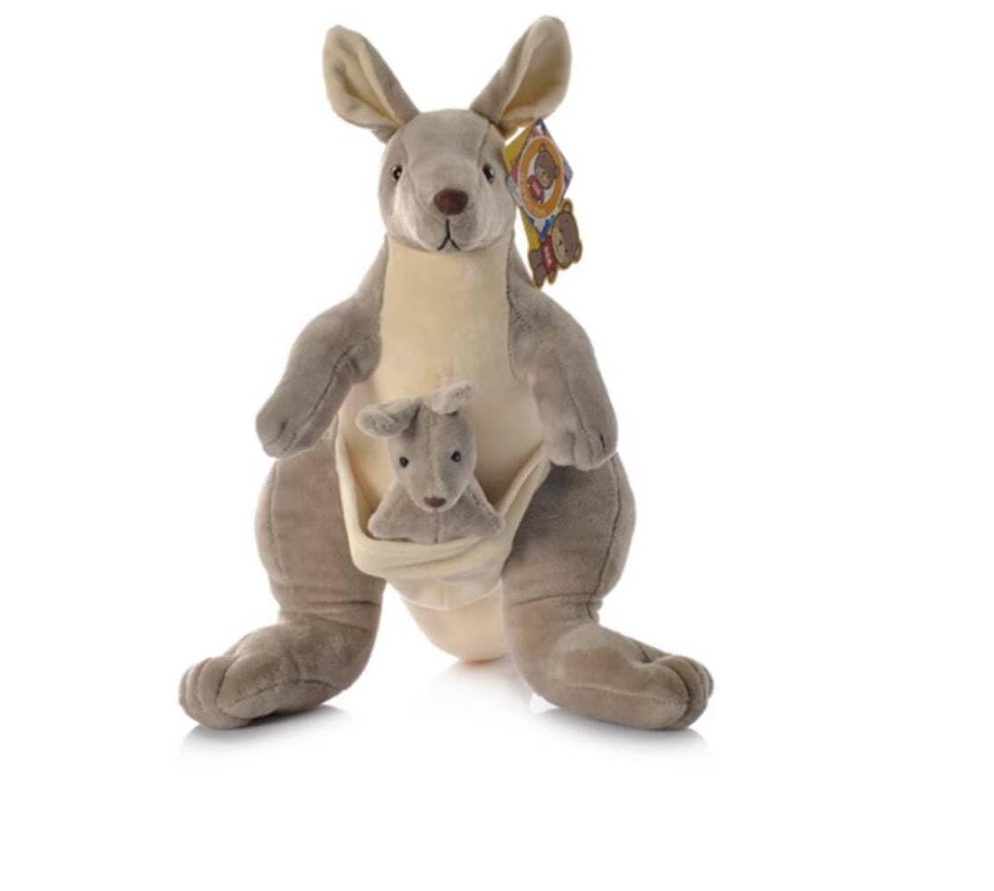 10 Inch Mum and Baby Kangaroo Plush Toys Parent-Child Kangaroo Stuffed Toys