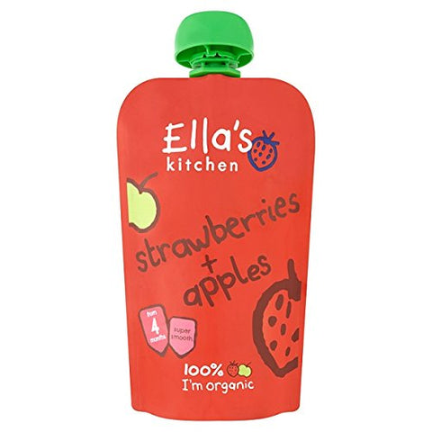 Ellas Kitchen Organic strawberries and Apples 4 + month 120g (Pack of 7 x 120g